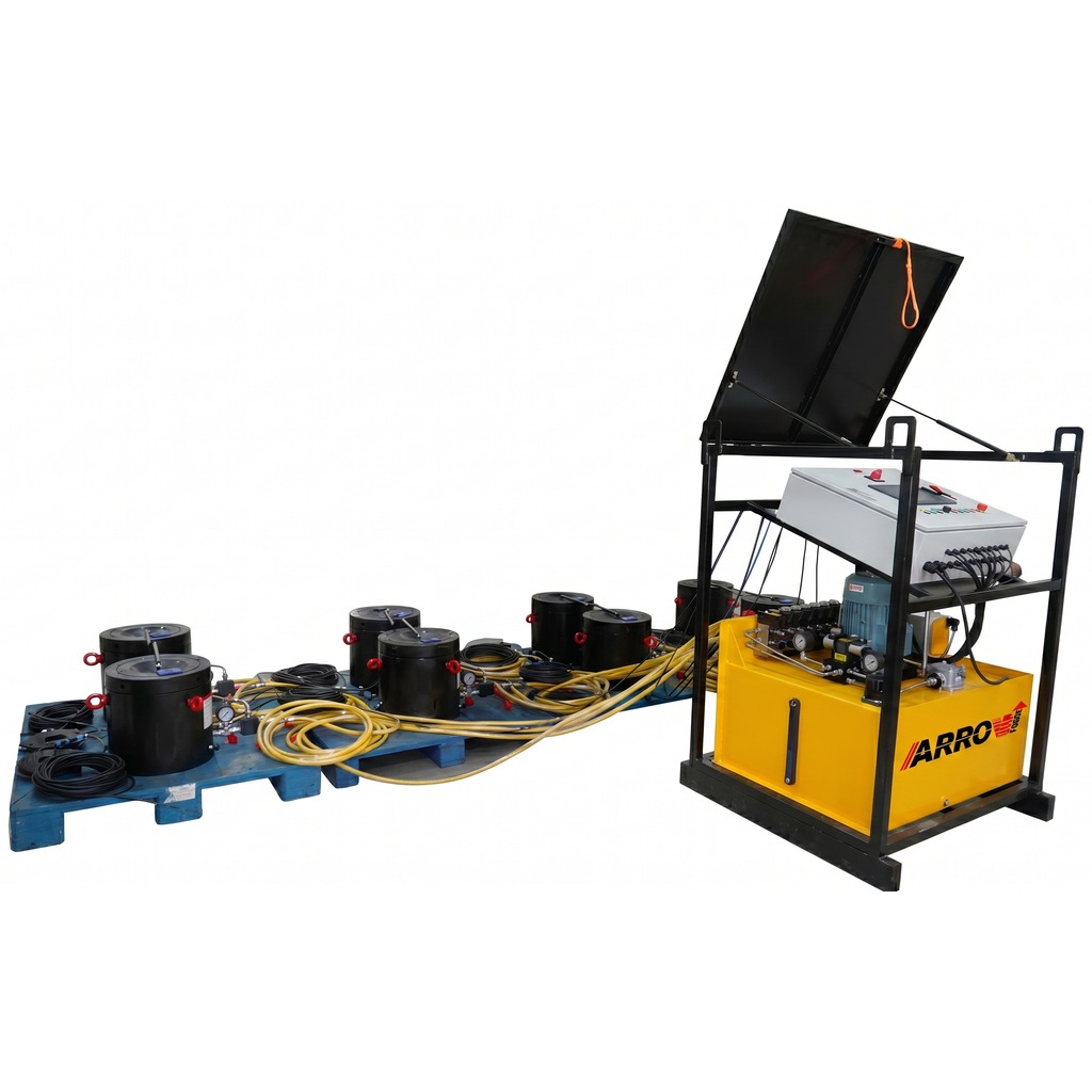 PLC Valve-Controlled Synchronous Lifting System